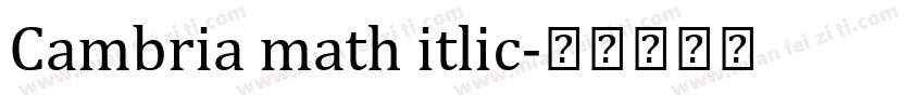 Cambria math itlic字体转换